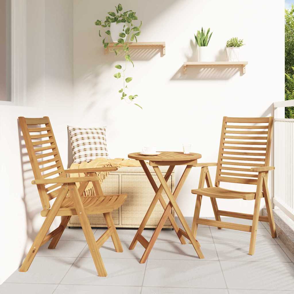 vidaXL Silla 2 uds. Marrón Madera de teca maciza Convertible