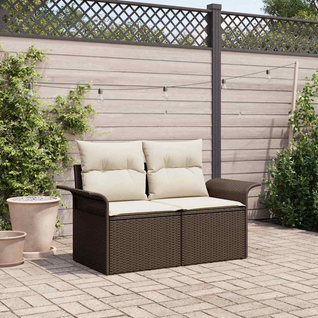 vidaXL Sofá de jardín Marrón 141 x 62 x 69 cm ratán sintético