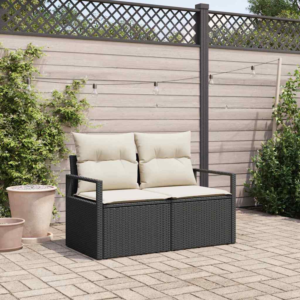 vidaXL Sofá de jardín con cojín 120 x 62 x 69 cm. ratán sintético