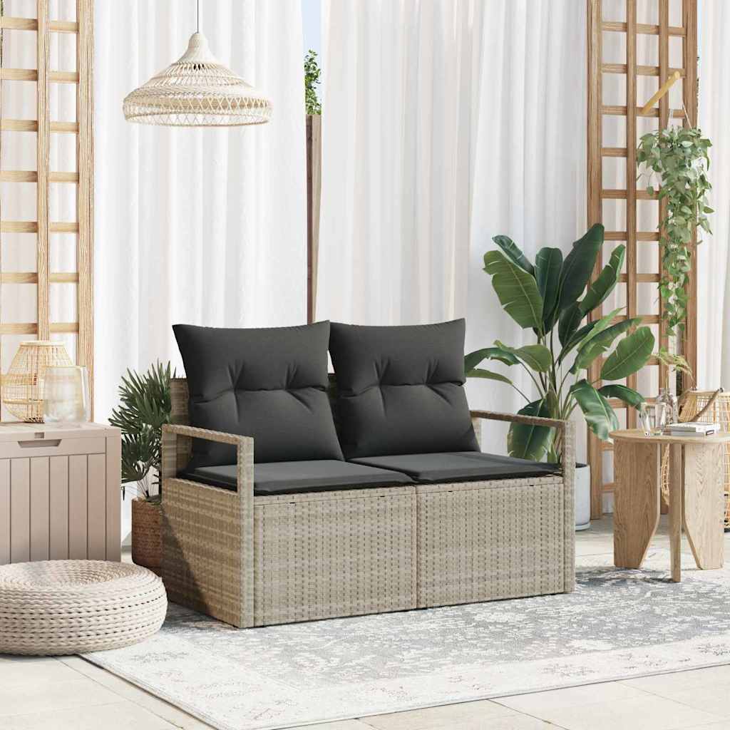 vidaXL Sofá de jardín con cojín 120 x 62 x 69 cm. ratán sintético
