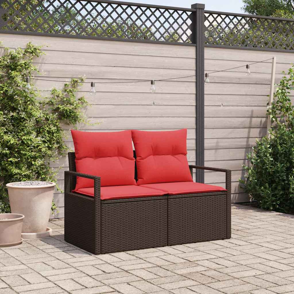 vidaXL Sofá de jardín con cojín 120 x 62 x 69 cm. ratán sintético