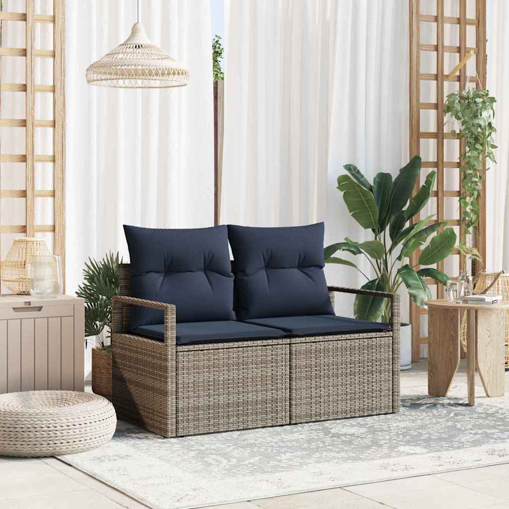 vidaXL Sofá de jardín con cojín 120 x 62 x 69 cm. ratán sintético