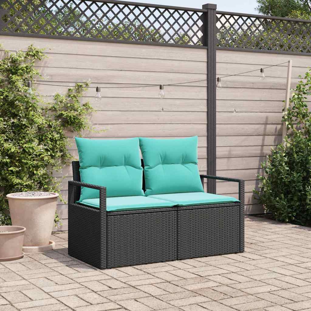 vidaXL Sofá de jardín con cojín 120 x 62 x 69 cm. ratán sintético