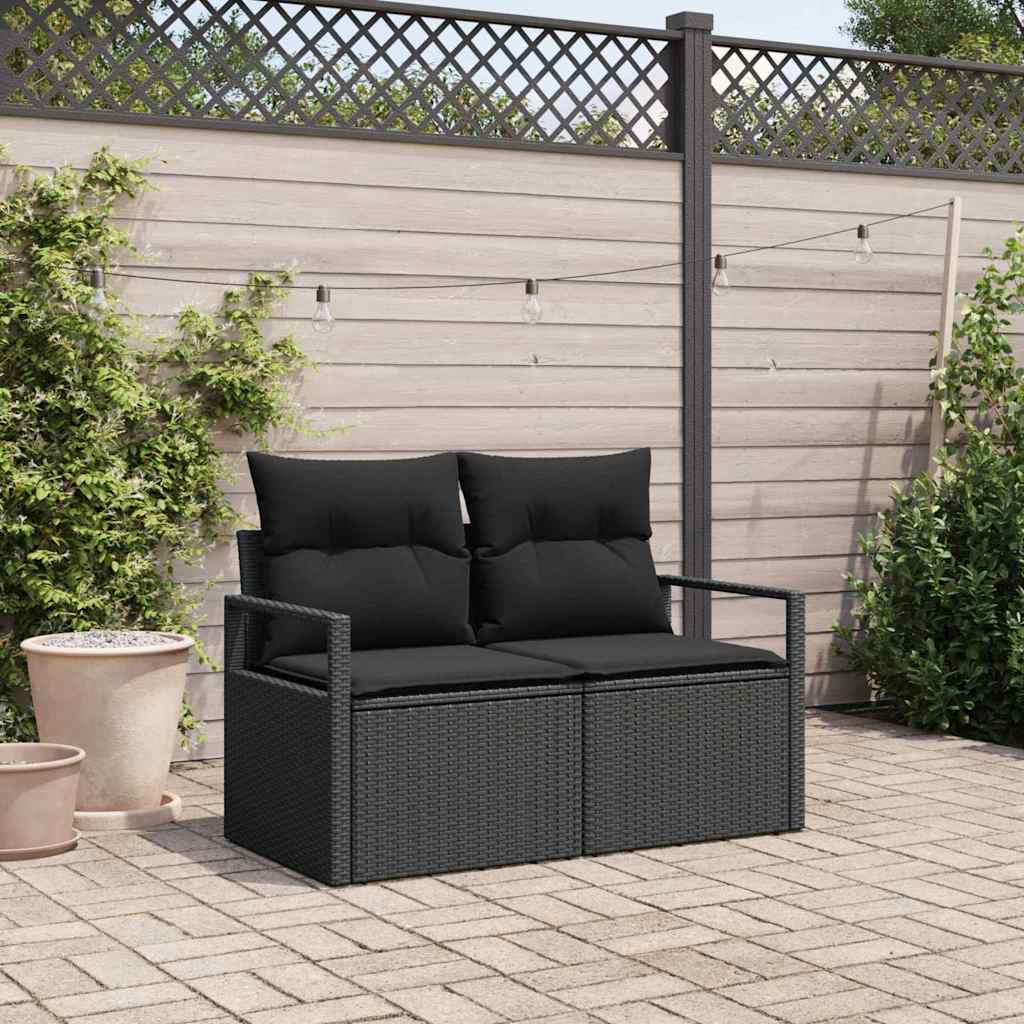 vidaXL Sofá de jardín con cojín 120 x 62 x 69 cm. ratán sintético