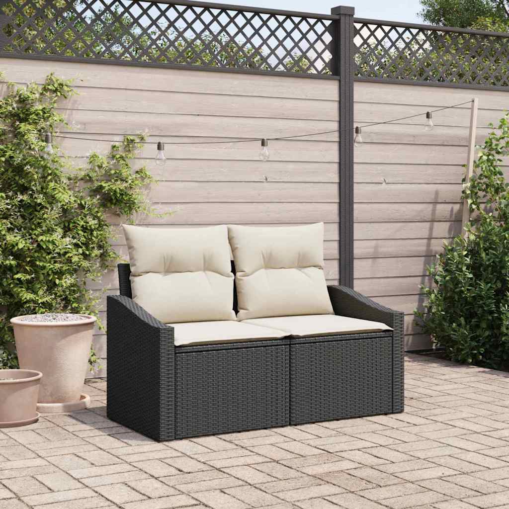 vidaXL Sofá de jardín con cojín 123 x 62 x 69 cm ratán sintético