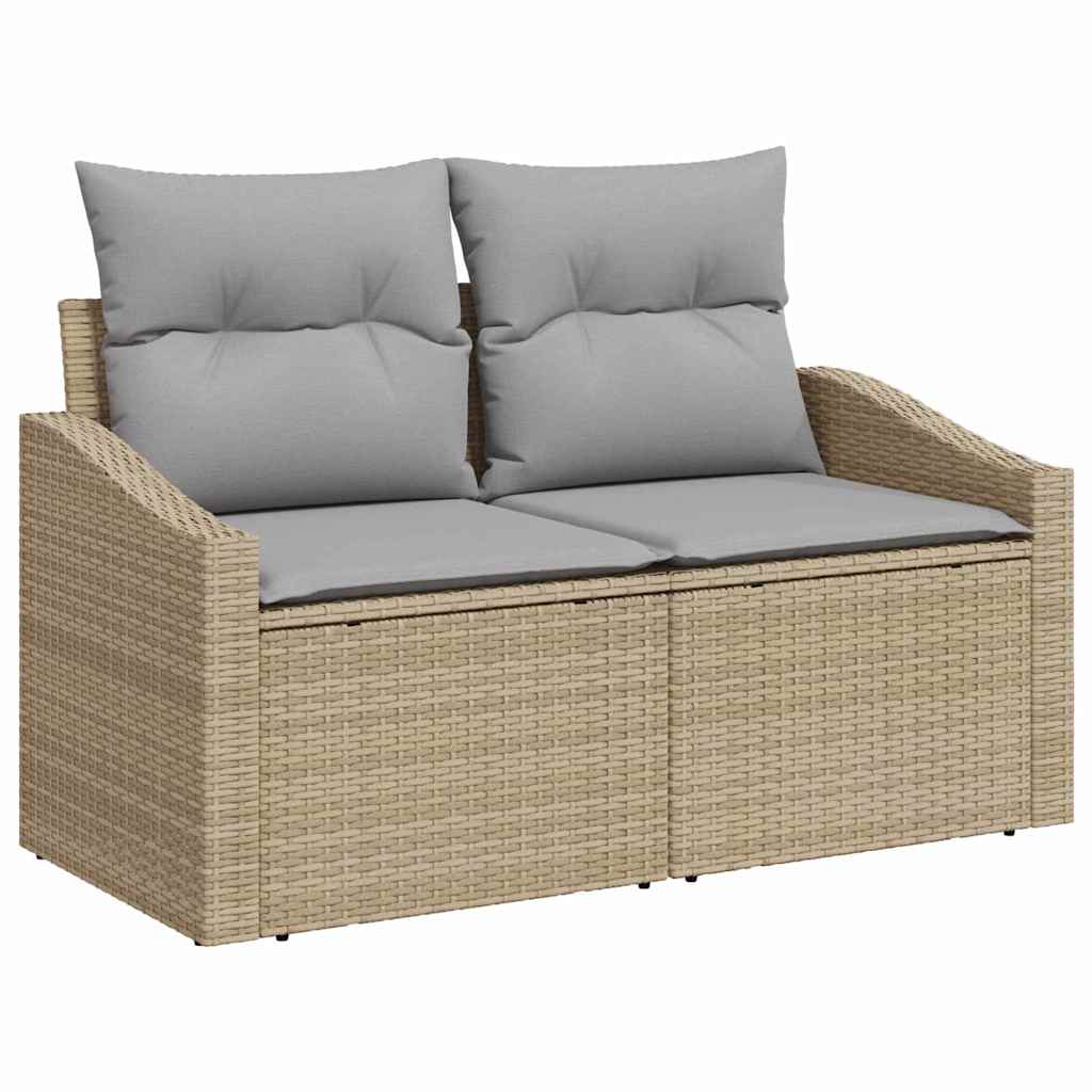 vidaXL Sofá de jardín con cojín 123 x 62 x 69 cm ratán sintético