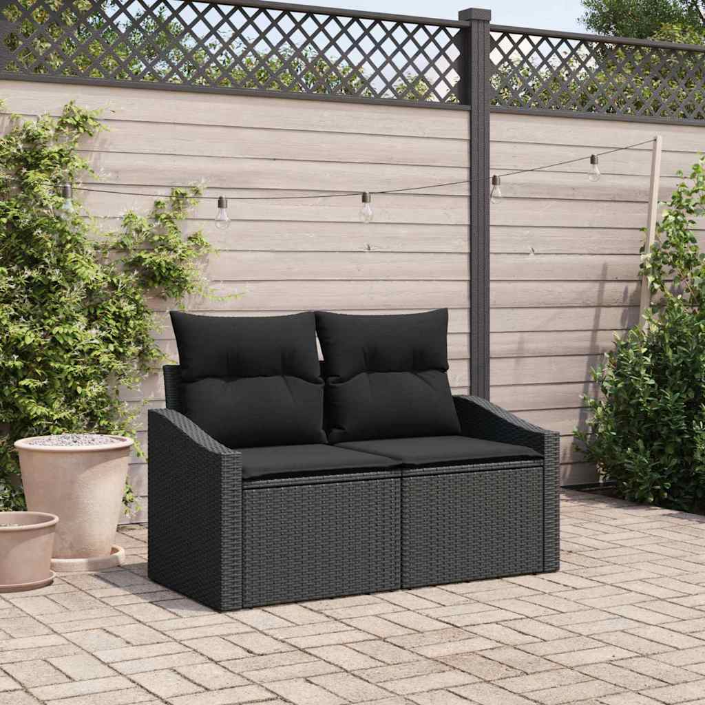 vidaXL Sofá de jardín con cojín 123 x 62 x 69 cm ratán sintético