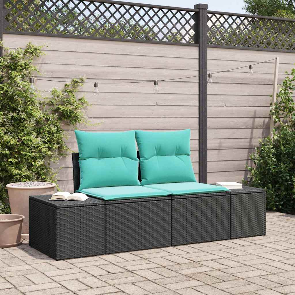 vidaXL Sofá de jardín con cojín 184 x 62 x 69 cm ratán sintético