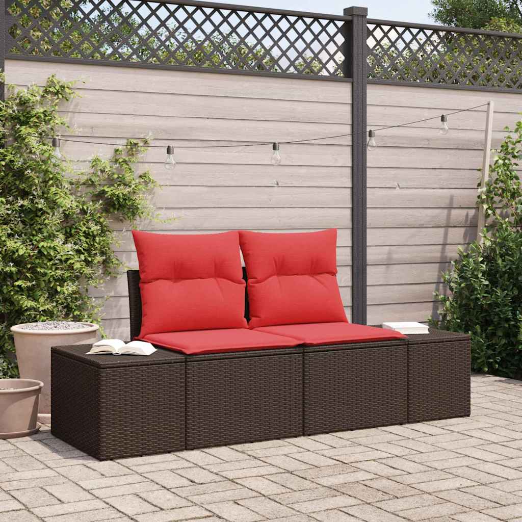 vidaXL Sofá de jardín con cojín 184 x 62 x 69 cm ratán sintético