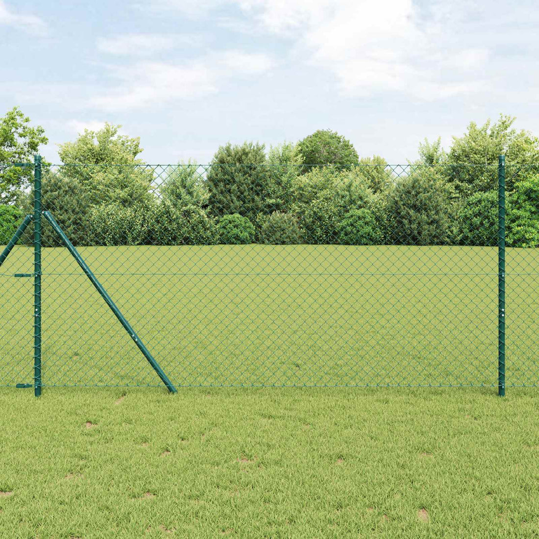 vidaXL Cerca de eslabones de cadena 10 x 1,2 m Acero Verde