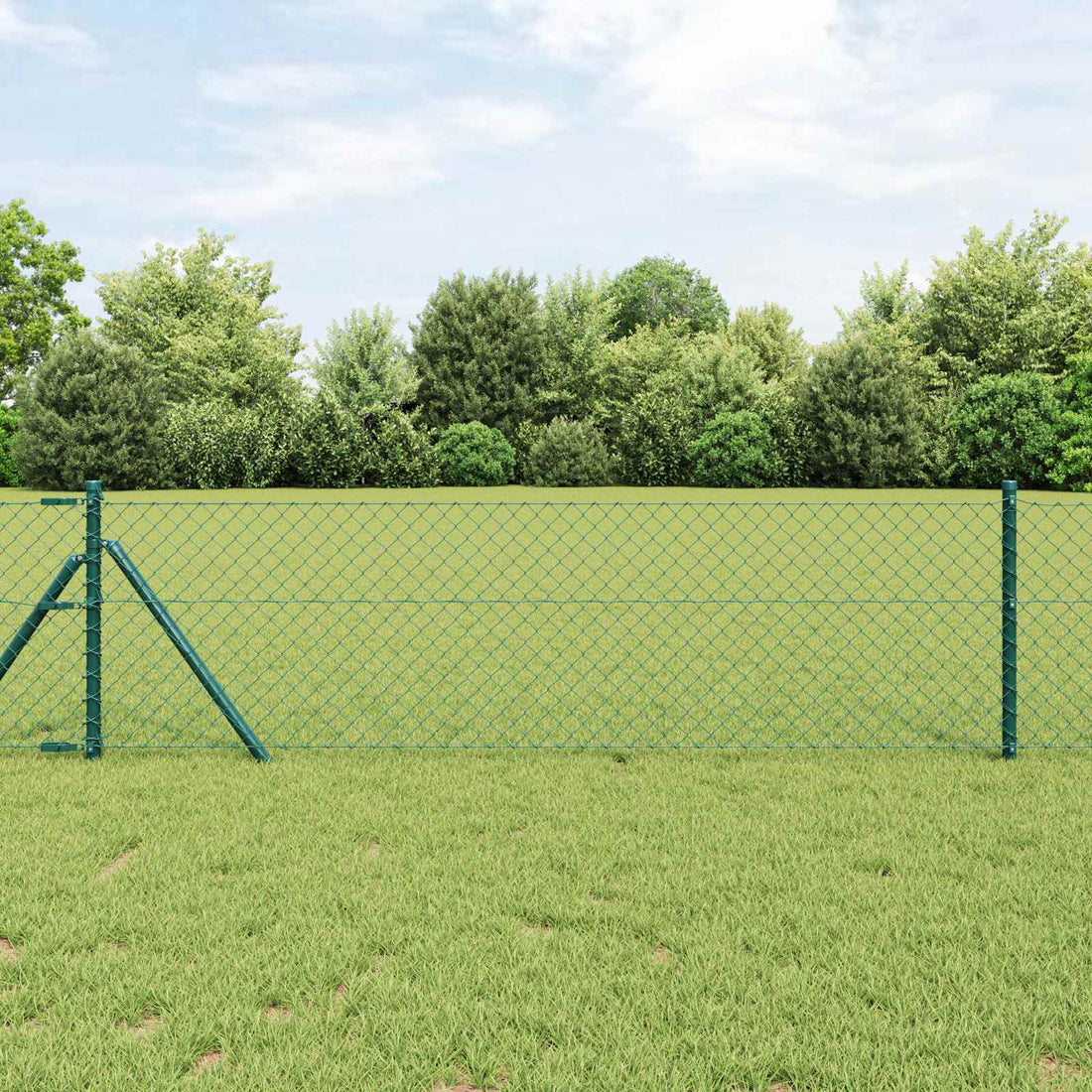 vidaXL Cerca de eslabones de cadena 25 x 0,4 m Acero Verde