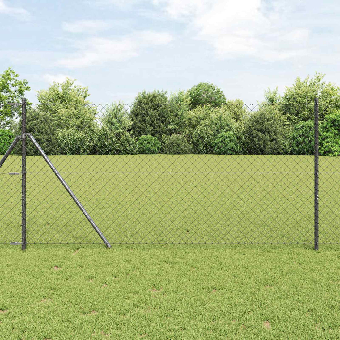 vidaXL Cerca de eslabones de cadena 25 x 1,4 m Acero Gris