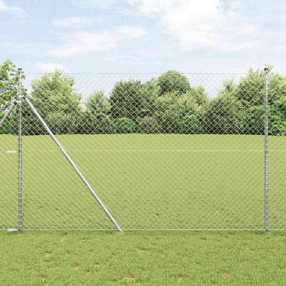 vidaXL Cerca de eslabones de cadena 10 x 1,6 m Acero galvanizado