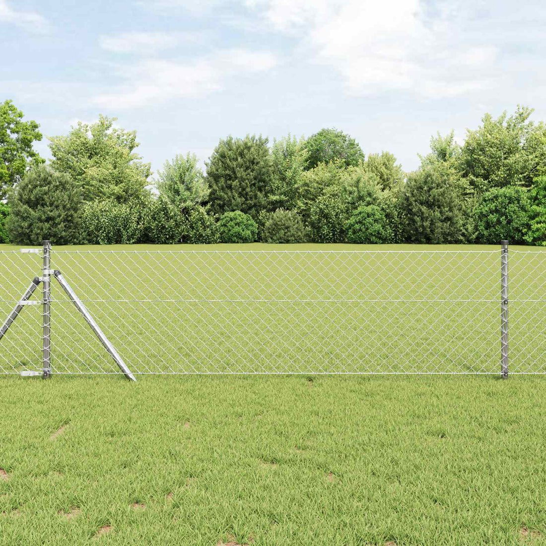 vidaXL Cerca de eslabones de cadena 25 x 0,4 m Acero galvanizado