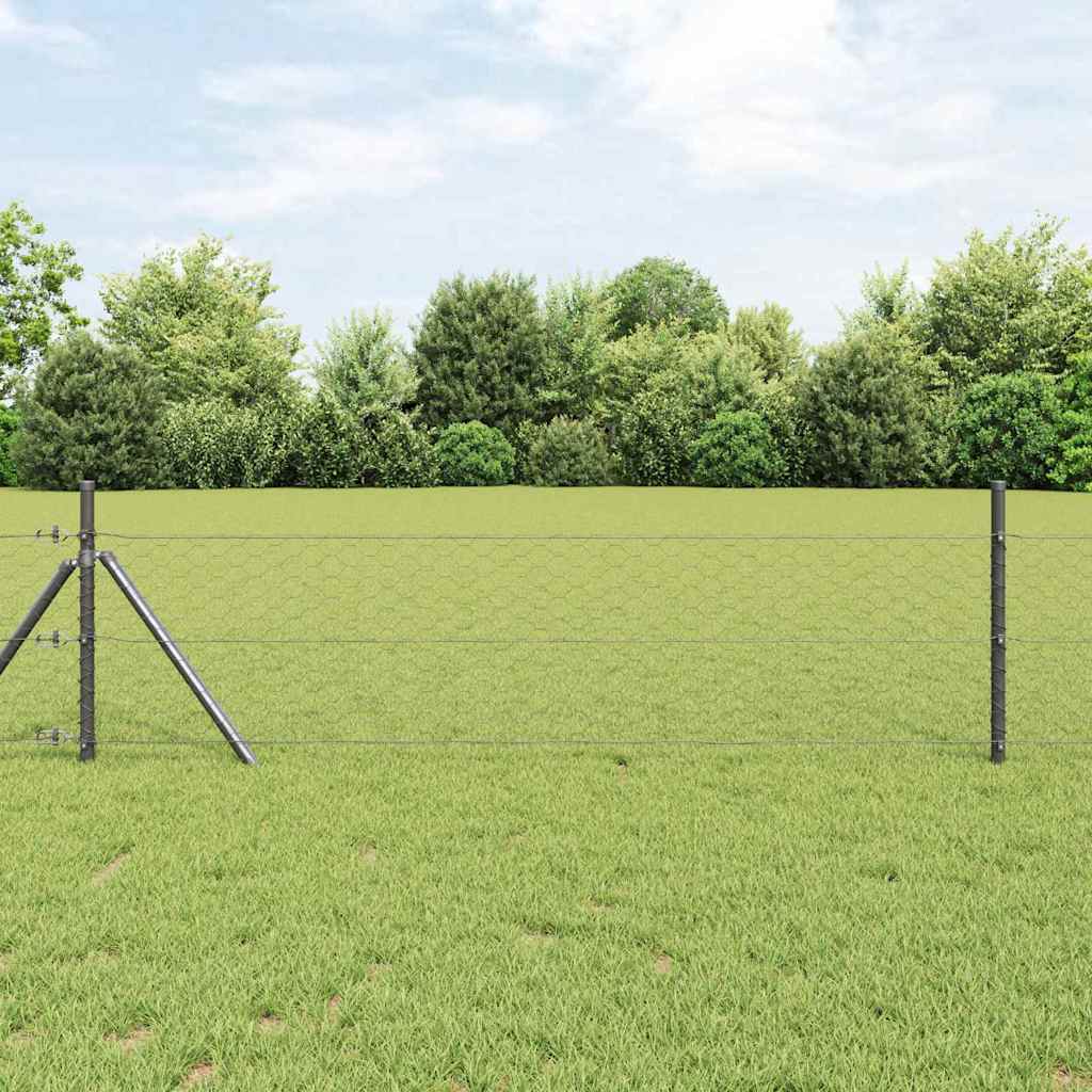 vidaXL Cerca Hexagonal 1,2 x 50 m PVC Gris