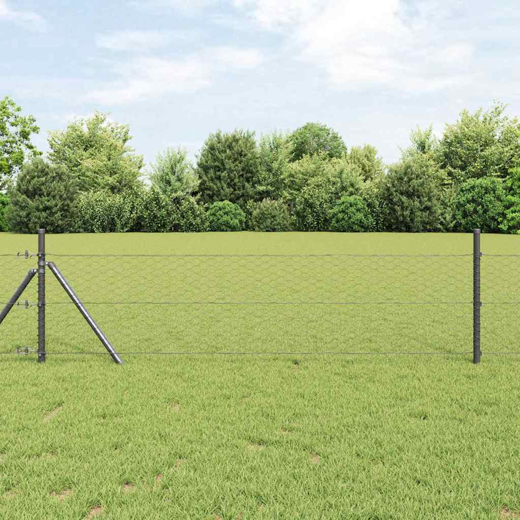 vidaXL Cerca Hexagonal 0,8 x 100 m PVC Gris