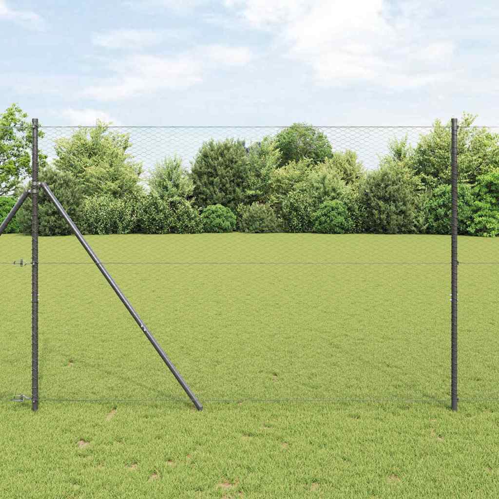 vidaXL Cerca Hexagonal 1,5 x 100 m PVC Gris