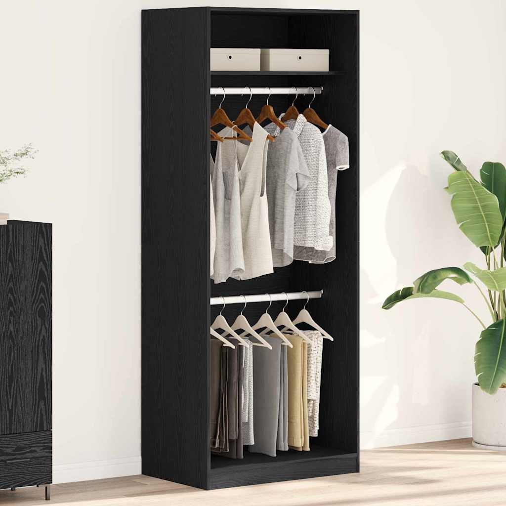 vidaXL Armario Roble Negro 80 x 50 x 200 cm Madera de ingeniería
