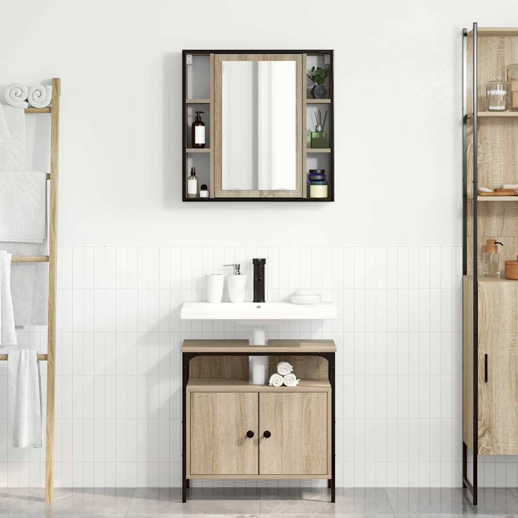 vidaXL Juego de muebles de baño 2 uds. Marrón 60 x 30 x 60 cm