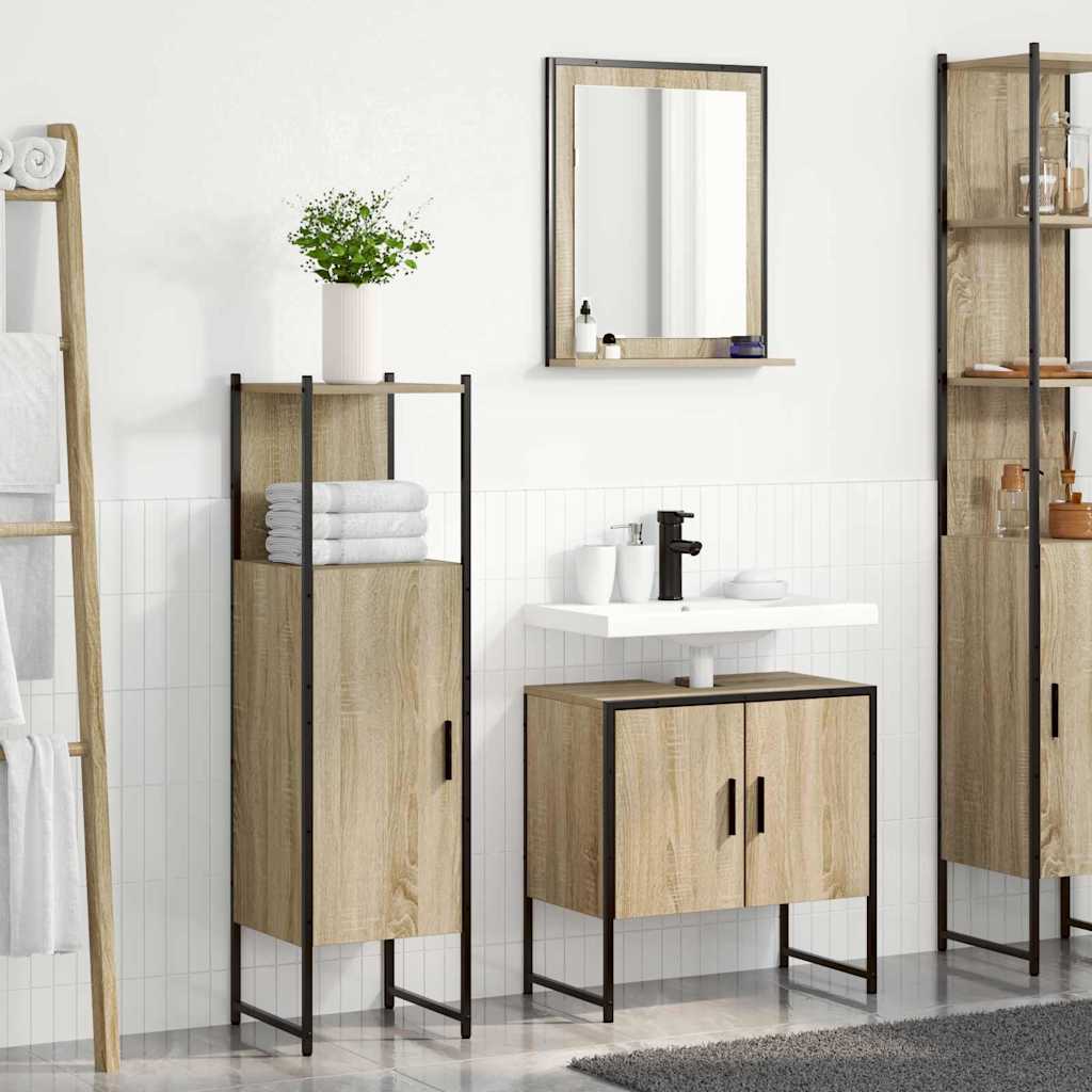vidaXL Juego de muebles de baño 3 uds. Marrón 60 x 33 x 60 cm