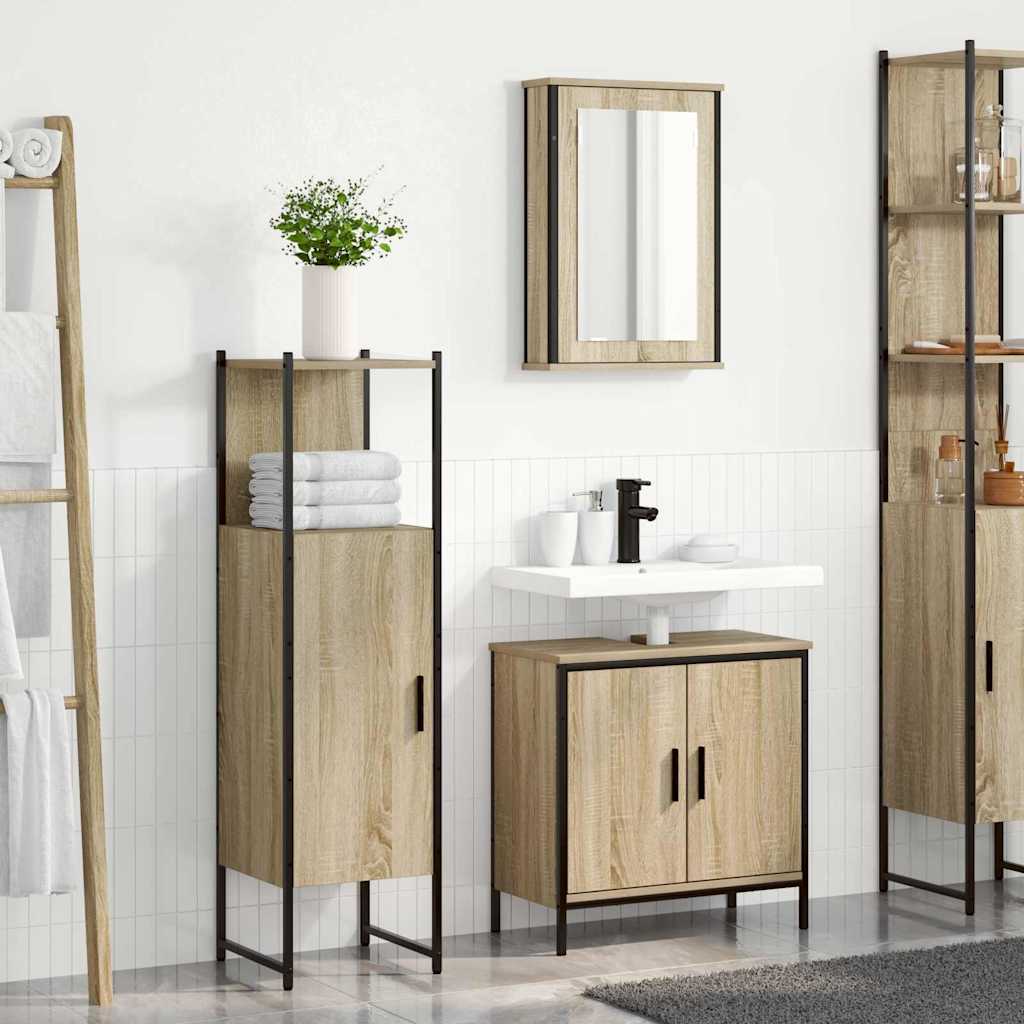 vidaXL Juego de muebles de baño 3 uds. Marrón 60 x 30 x 60 cm