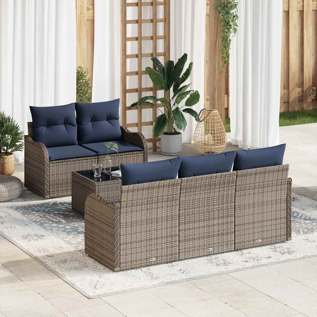vidaXL Conjunto de sofá de jardín Gris 55 x 55 x 37 cm ratán sintético