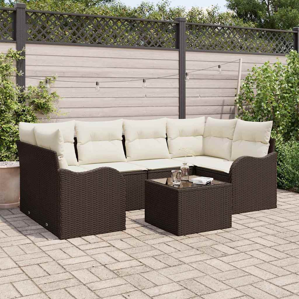 vidaXL Conjunto de sofá de jardín Marrón 55 x 55 x 37 cm