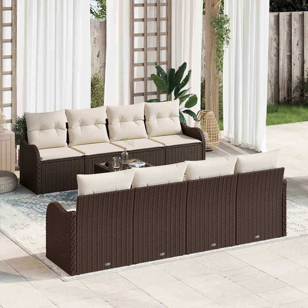 vidaXL Conjunto de sofá de jardín Marrón 55 x 55 x 37 cm