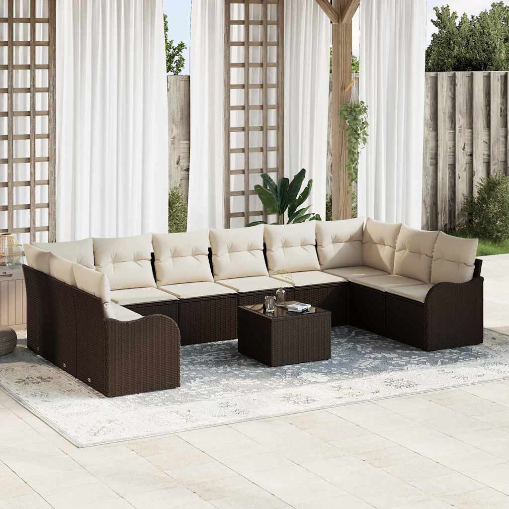 vidaXL Conjunto de sofá de jardín Marrón 55 x 55 x 37 cm