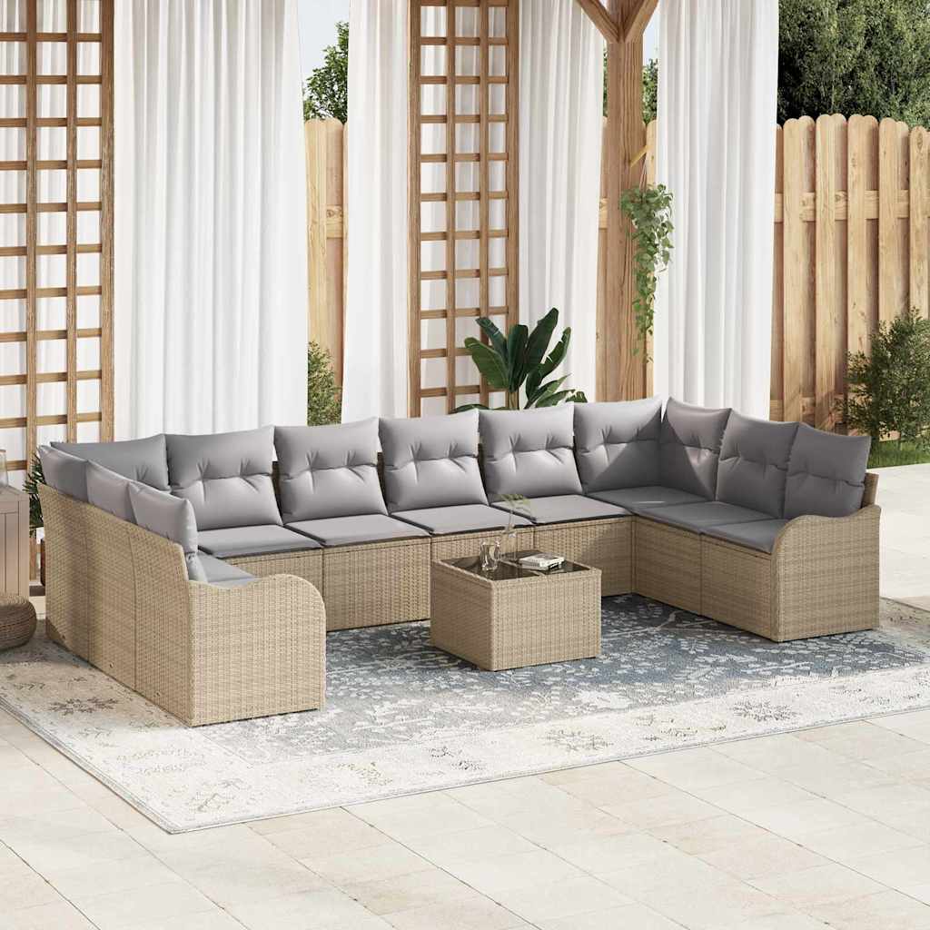 vidaXL Conjunto de sofá de jardín Beige 55 x 55 x 37 cm