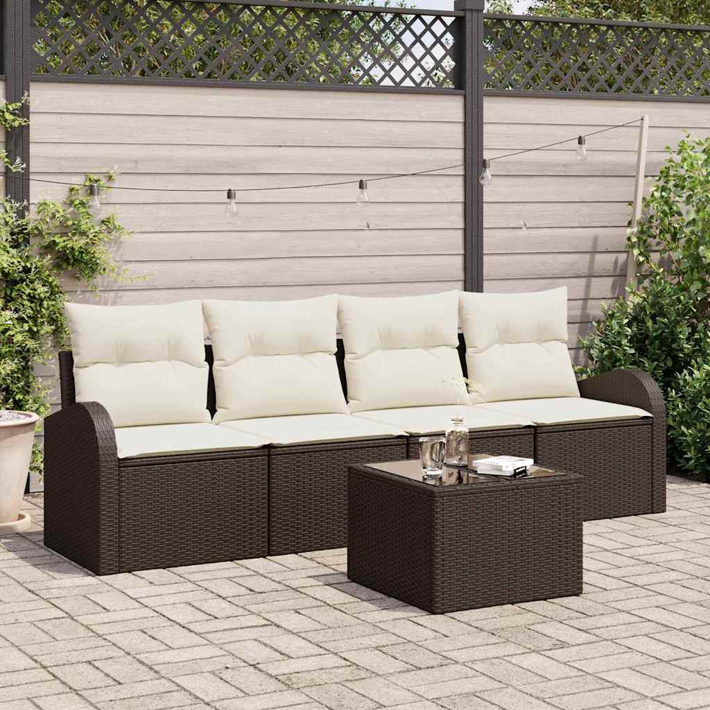 vidaXL Conjunto de sofá de jardín Marrón 55 x 55 x 37 cm