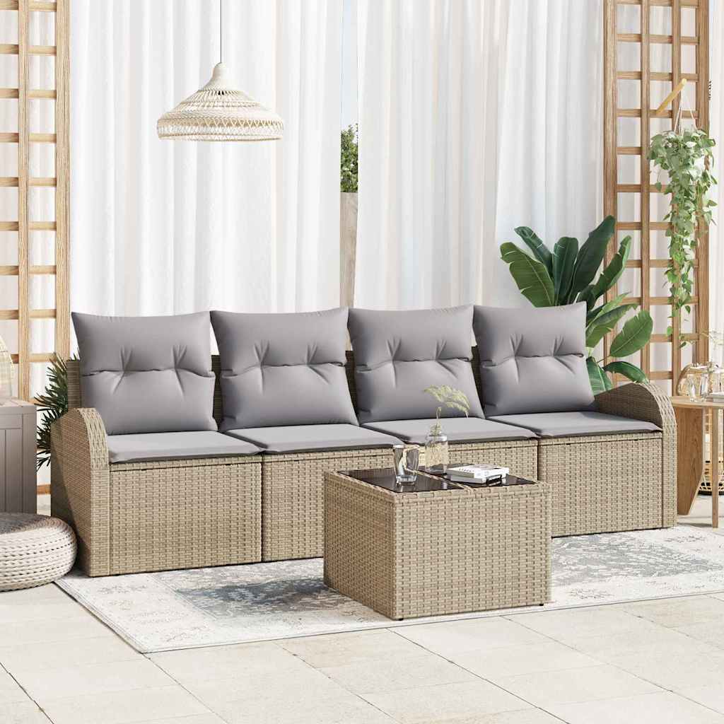 vidaXL Conjunto de sofá de jardín Beige 55 x 55 x 37 cm