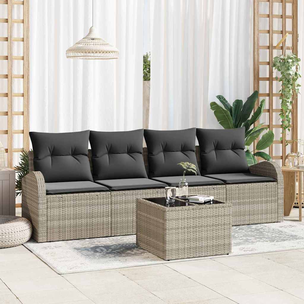 vidaXL Conjunto de sofá de jardín Gris claro 55 x 55 x 37 cm