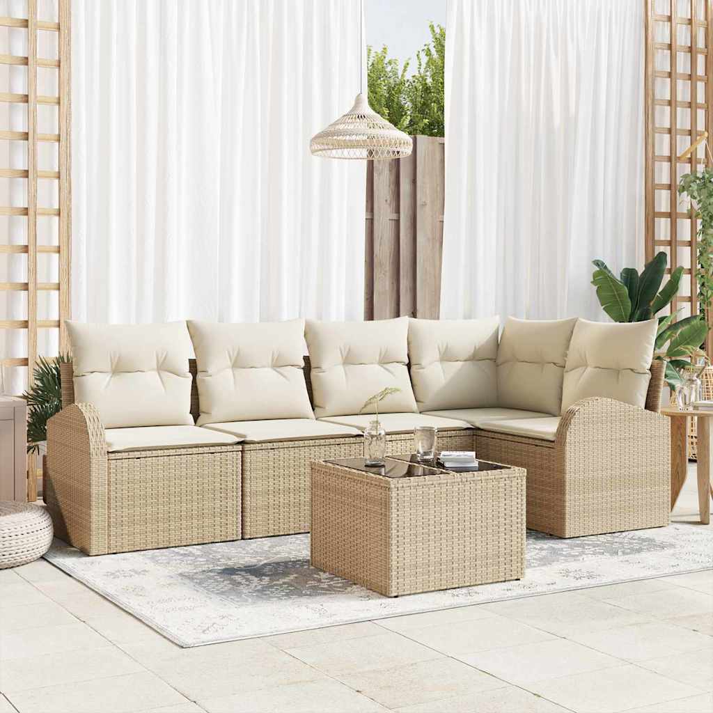 vidaXL Juego de Sofá con cojín Beige Poliéster