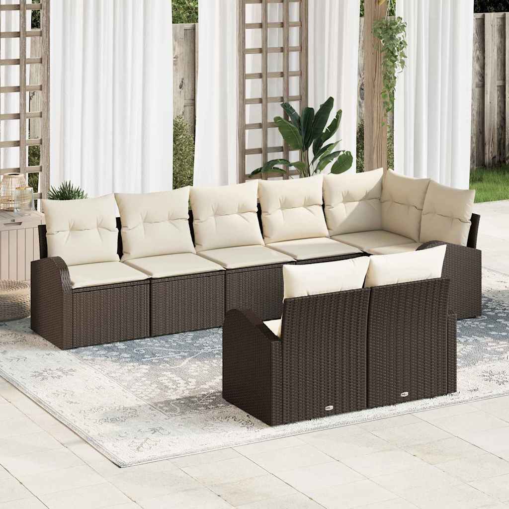 vidaXL Conjunto de sofá de jardín 8 uds. 8-Número de plazas