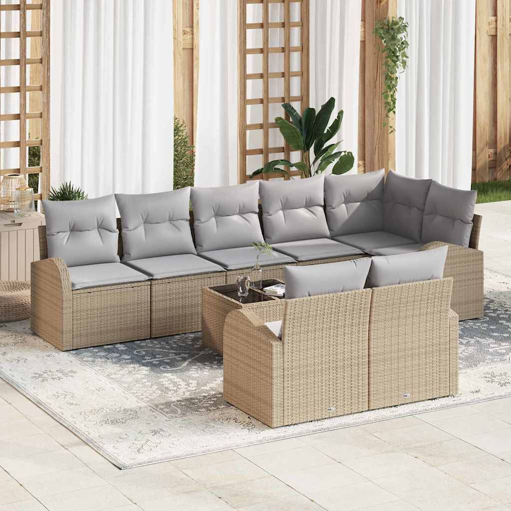 vidaXL Conjunto de sofá de jardín 9 uds. 8-Número de plazas