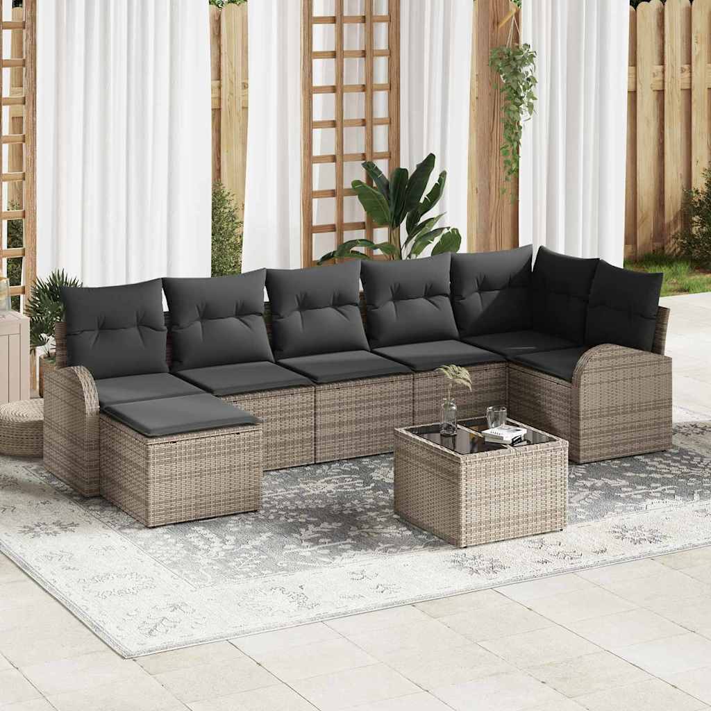 vidaXL Conjunto de sofá de jardín 8 uds. Gris
