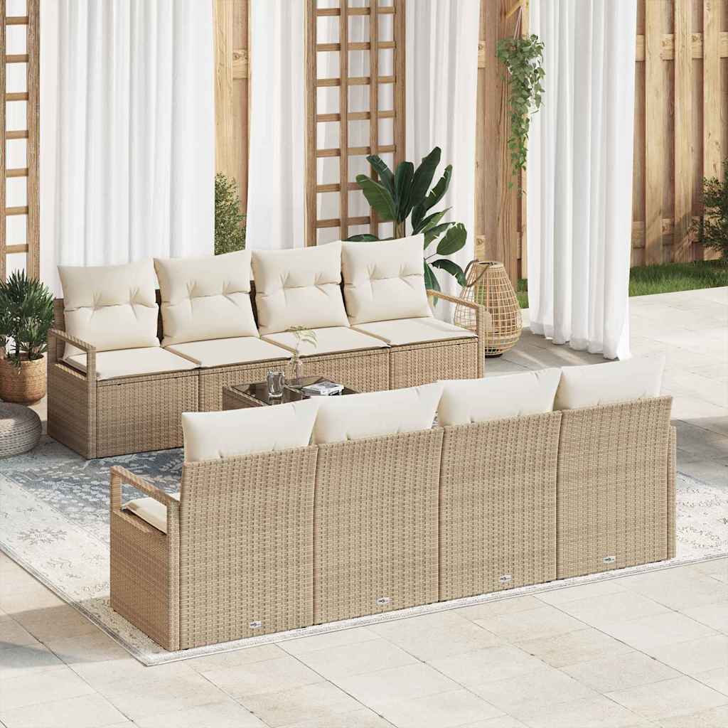 vidaXL Juego de Sofá 7 uds. 6-Número de plazas Beige y Crema