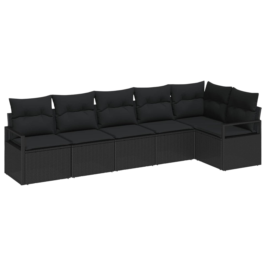 vidaXL Juego de Sofá 6 uds. Negro ratán sintético