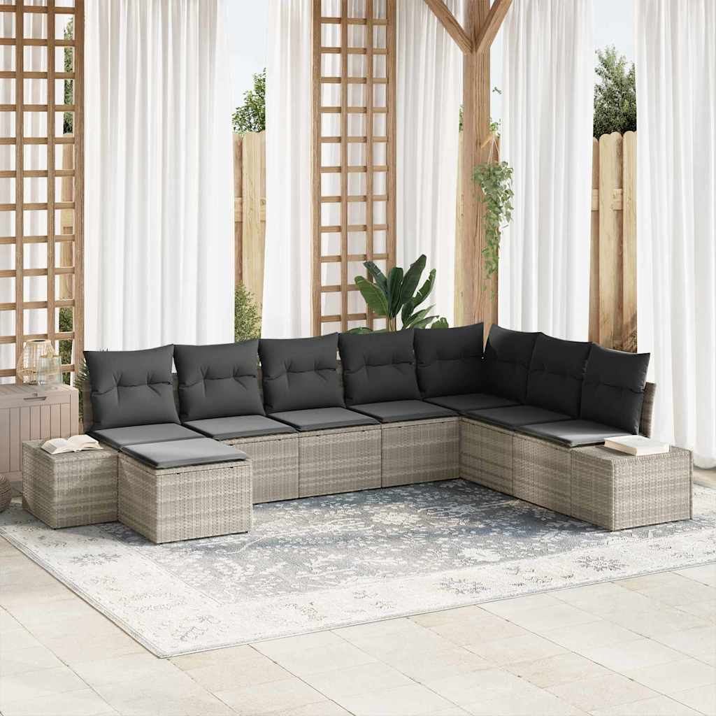 vidaXL Conjunto de sofá de jardín 8 uds. ratán sintético