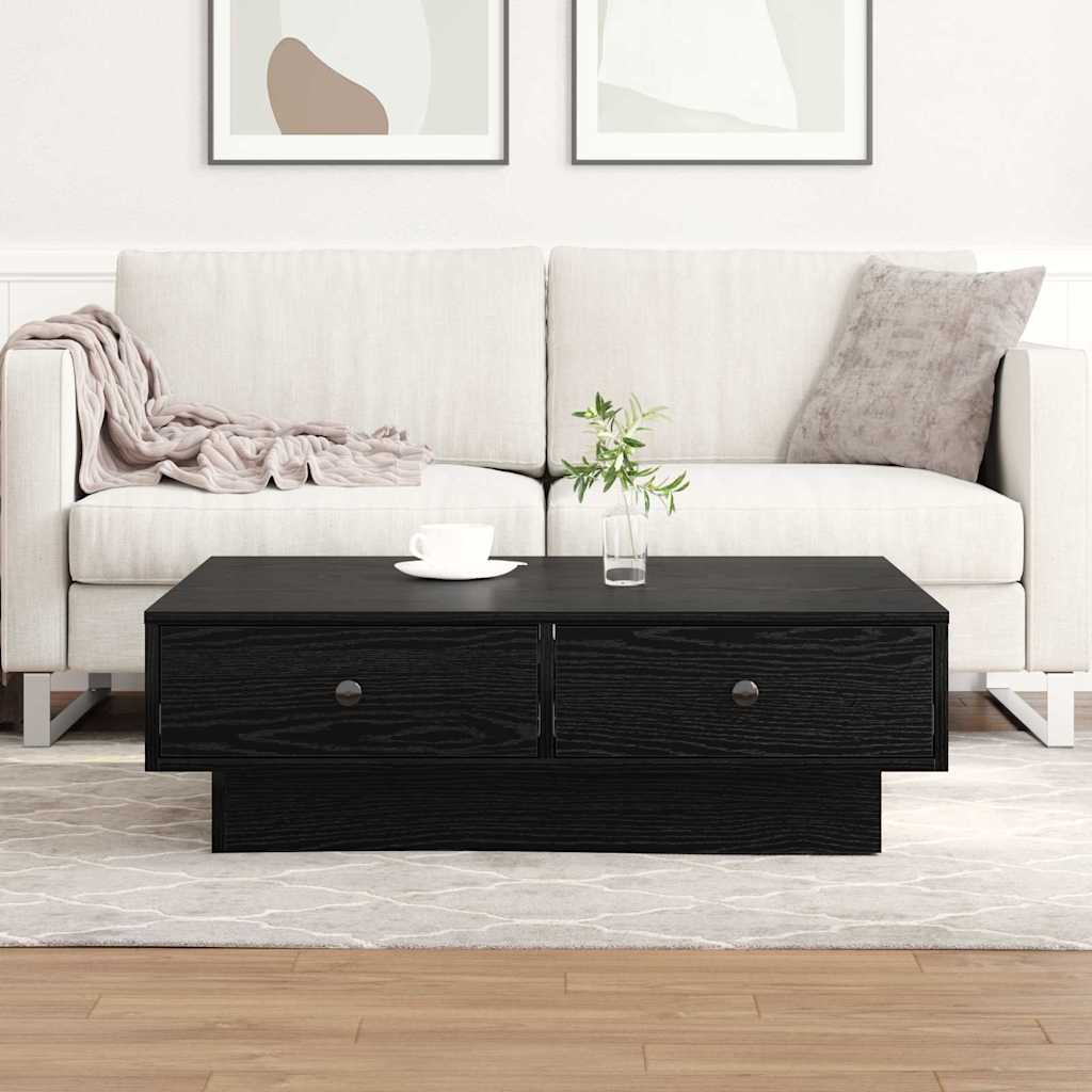 vidaXL Mesa de Café Roble Negro 90 x 90 x 28 cm Madera de ingeniería