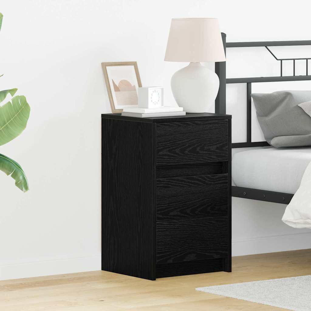 vidaXL Armario de Noche Roble Negro 38 x 34 x 61 cm