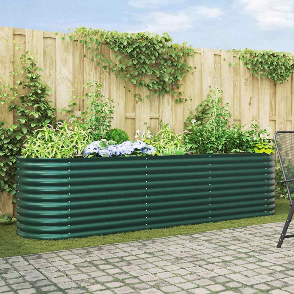 vidaXL Cama elevada Verde 320 x 80 x 81 cm Acero