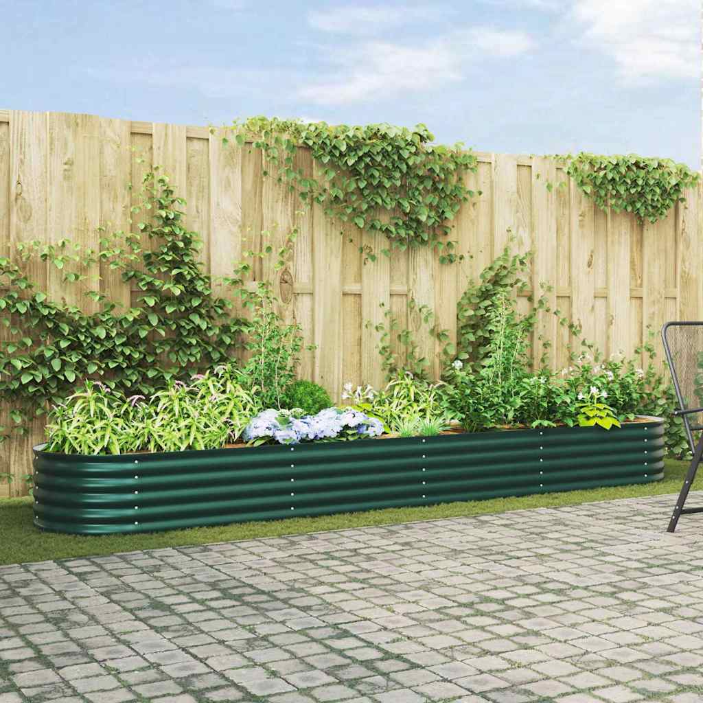 vidaXL Cama elevada Verde 400 x 80 x 44 cm Acero