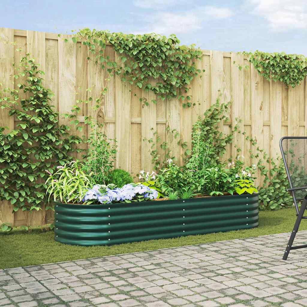 vidaXL Cama elevada Verde 240 x 80 x 44 cm Acero