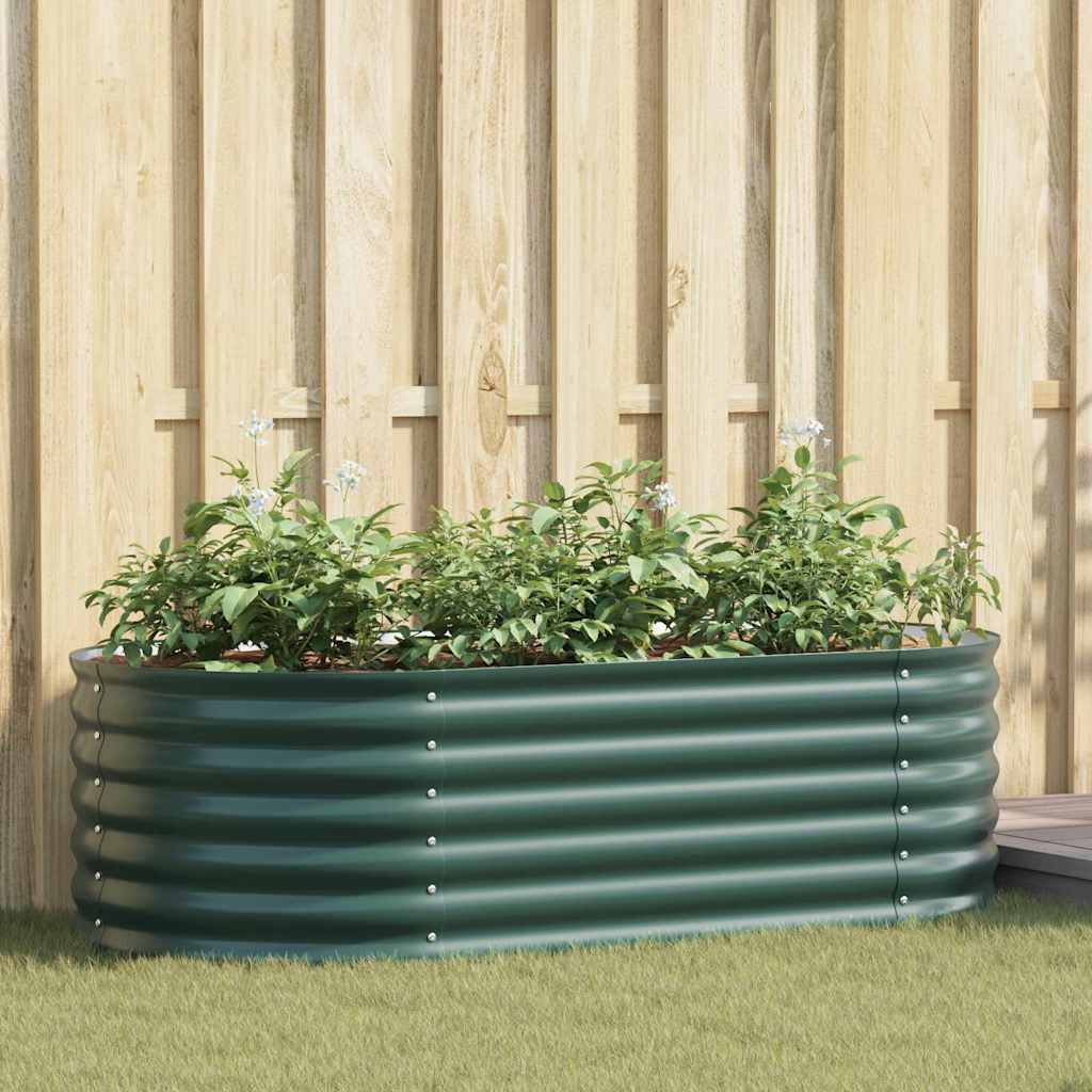 vidaXL Cama elevada Verde 160 x 80 x 44 cm Acero