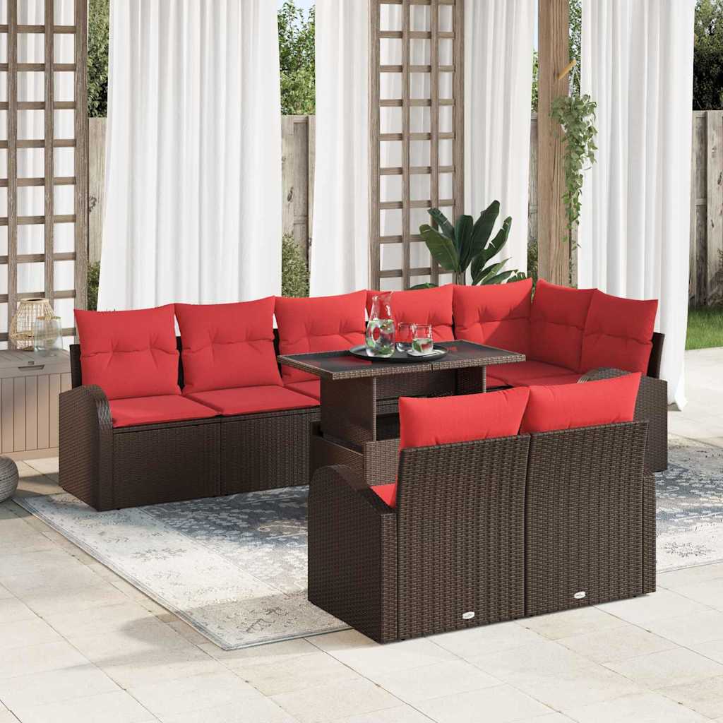 vidaXL Conjunto de sofá de jardín 9 uds. 8-Número de plazas