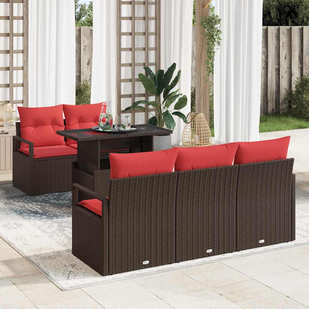 vidaXL Conjunto de sofá de jardín 6 uds. 5-Número de plazas
