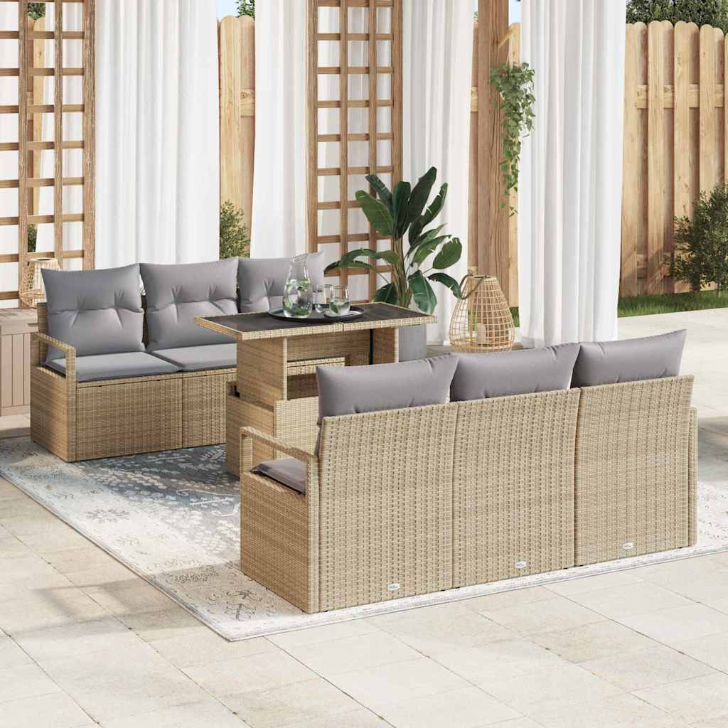 vidaXL Conjunto de sofá de jardín 7 uds. 6-Número de plazas