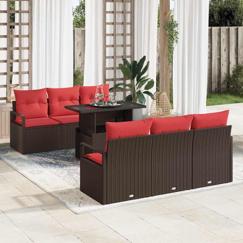 vidaXL Conjunto de sofá de jardín 7 uds. 6-Número de plazas
